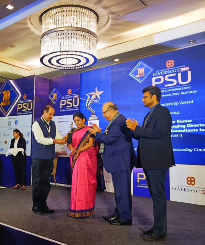 Sh. Sanjeev Kumar CMD, Telecommunications Consultants India Ltd. conferred CMD Leadership Award in the recognition of outstanding contribution in “Governance Now PSU”10th Award Ceremony on 22nd March 2024 at New Delhi. Sh. Sanjeev Kumar CMD, Telecommunications Consultants India Ltd. conferred CMD Leadership Award in the recognition of outstanding contribution in “Governance Now PSU”10th Award Ceremony on 22nd March 2024 at New Delhi.
